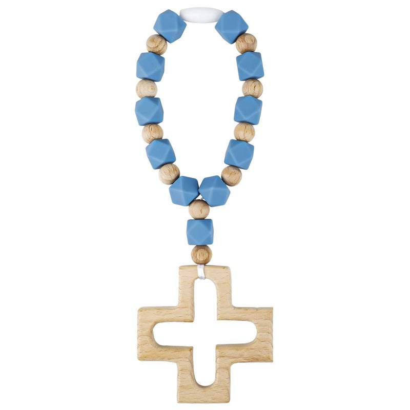 Sumalon Cross Baptism Silicone Rosary, First Communion Rosary Collection Shower Christian Communion Gifts - Image 1